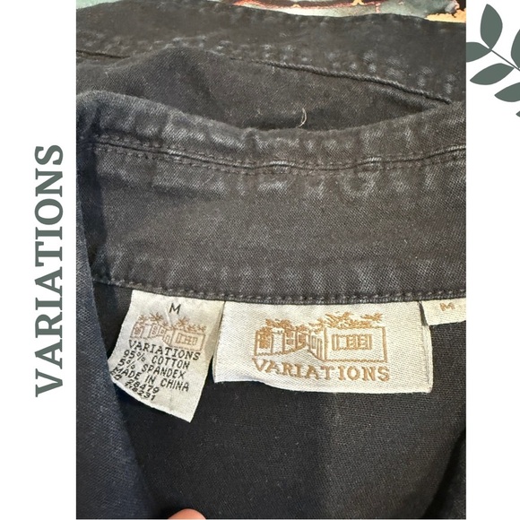 Variations Black Denim Jacket with Lace & Rhinestone Detail Size Medium - Picture 7 of 7